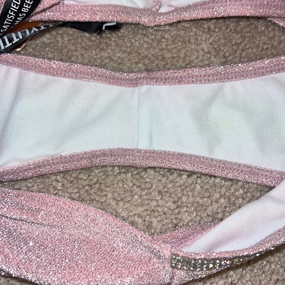 Pretty little thing baby pink diamanté glitter pool party bikini set - Picture 7 of 13